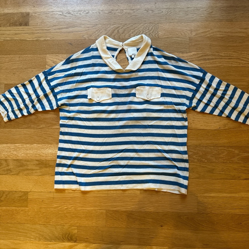 3.1 Phillip Lim Blue and Cream Striped Sweater